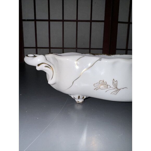 Eisenberg Polzellanfabrik Kalk G M.b.H. Porcelain Handled Candy Bowl 8099 Antiqu - Picture 13 of 16